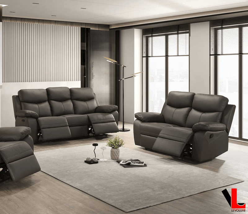 Levoluxe Sofa Set Aveon 2 Piece Pillow Top Arm Reclining Sofa and Loveseat Set in Leather Match - Available in 3 Colours