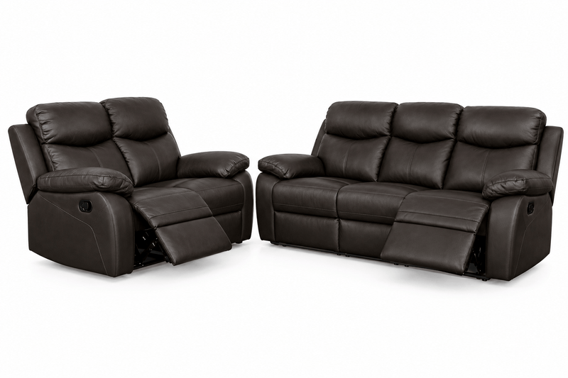 Levoluxe Sofa Set Aveon 2 Piece Pillow Top Arm Reclining Sofa and Loveseat Set in Leather Match - Available in 3 Colours