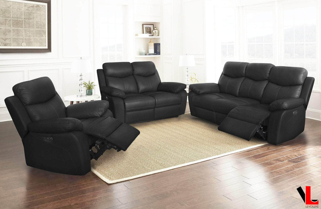 Levoluxe Sofa Set Aveon 3 Piece Pillow Top Arm Reclining Sofa, Loveseat and Chair Set in Leather Match - Available in 2 Colours