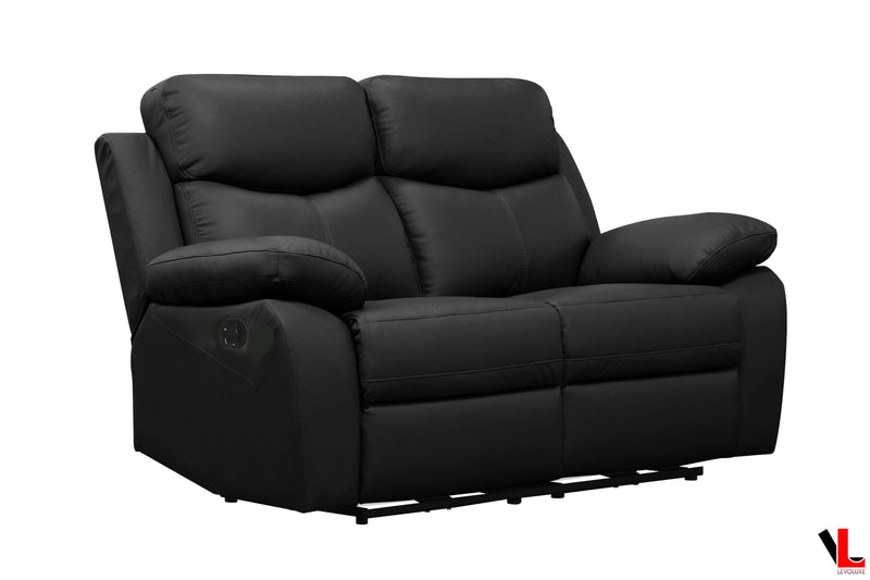 Levoluxe Sofa Set Aveon 3 Piece Pillow Top Arm Reclining Sofa, Loveseat and Chair Set in Leather Match - Available in 2 Colours