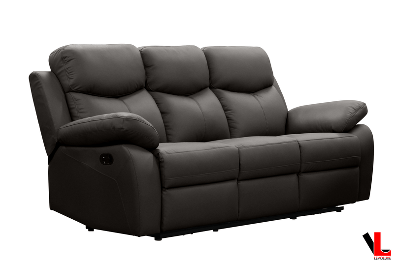 Levoluxe Sofa Set Aveon 3 Piece Pillow Top Arm Reclining Sofa, Loveseat and Chair Set in Leather Match - Available in 3 Colours