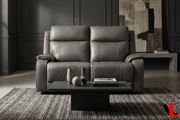 Levoluxe Sofa Set Brindle 3 Piece Power Reclining Sofa, Loveseat and Chair Set in Charcoal Leather Match