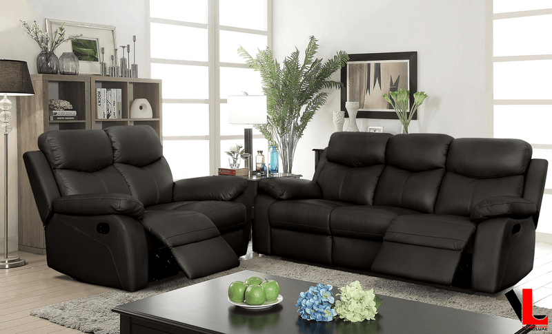 Levoluxe Sofa Set Brown Aveon 2 Piece Pillow Top Arm Reclining Sofa and Loveseat Set in Leather Match - Available in 3 Colours