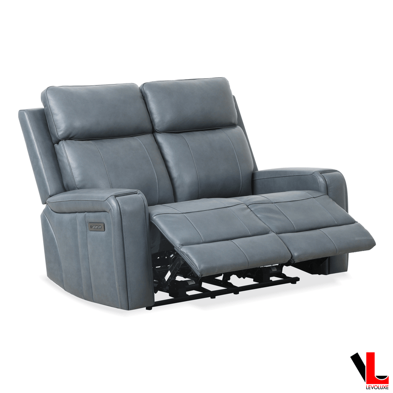 Levoluxe Sofa Set Cavron 2 Piece Power Reclining Sofa and Loveseat Set with Power Headrests in Leather Match - Available in 2 Colours