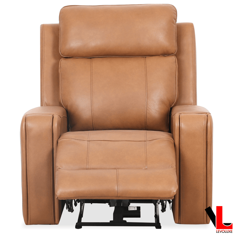 Levoluxe Sofa Set Cavron 3 Piece Power Reclining Sofa,  Loveseat and Chair Set with Power Headrests in Cognac Leather Match
