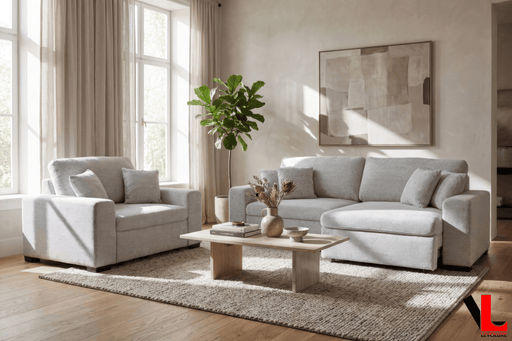 Levoluxe Sofa Set Galveston 2 Piece Power Sliding Sofa and Chair Set in Chelsea Arctic