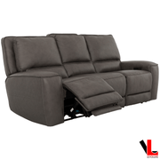 Levoluxe Sofa Set Odessa 2 Piece Power Reclining Sofa and Loveseat Set in Tex Grey Leather Match