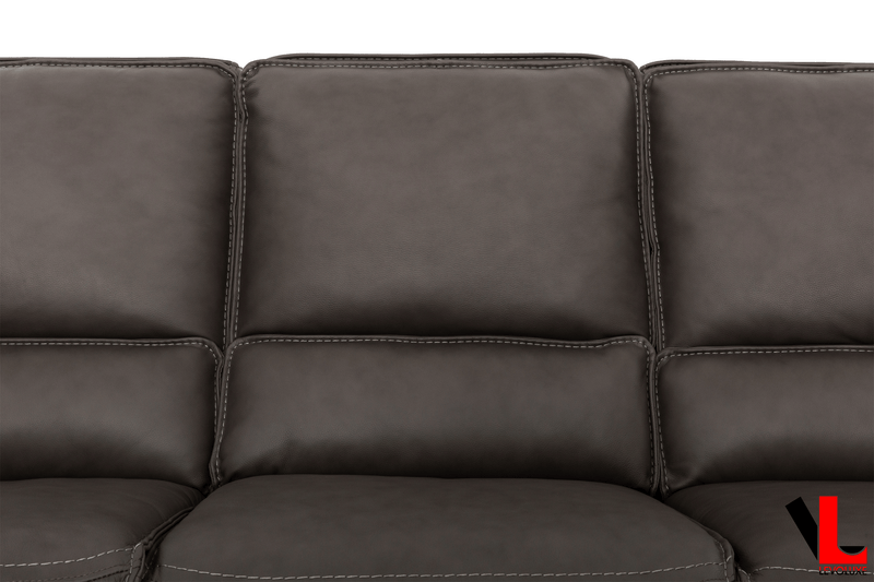 Levoluxe Sofa Set Odessa 2 Piece Power Reclining Sofa and Loveseat Set in Tex Grey Leather Match