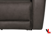 Levoluxe Sofa Set Odessa 2 Piece Power Reclining Sofa and Loveseat Set in Tex Grey Leather Match