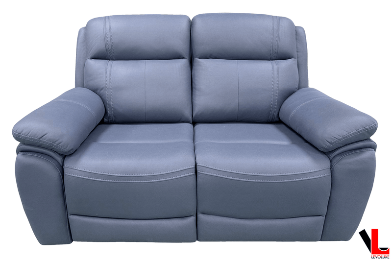 Levoluxe Sofa Set Regent 2 Piece Power Reclining Sofa and Loveseat with Power Headrests in Jaxxon Blue
