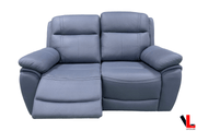 Levoluxe Sofa Set Regent 2 Piece Power Reclining Sofa and Loveseat with Power Headrests in Jaxxon Blue