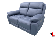Levoluxe Sofa Set Regent 2 Piece Power Reclining Sofa and Loveseat with Power Headrests in Jaxxon Blue