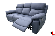 Levoluxe Sofa Set Regent 3 Piece Power Reclining Sofa, Loveseat and Chair with Power Headrests in Jaxxon Blue