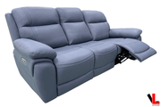 Levoluxe Sofa Set Regent 3 Piece Power Reclining Sofa, Loveseat and Chair with Power Headrests in Jaxxon Blue