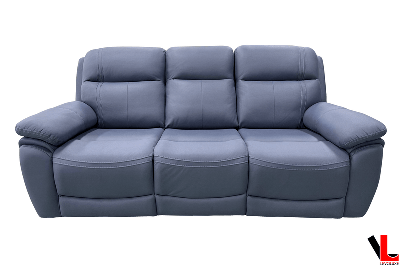 Levoluxe Sofa Set Regent 3 Piece Power Reclining Sofa, Loveseat and Chair with Power Headrests in Jaxxon Blue