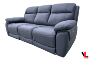 Levoluxe Sofa Set Regent 3 Piece Power Reclining Sofa, Loveseat and Chair with Power Headrests in Jaxxon Blue