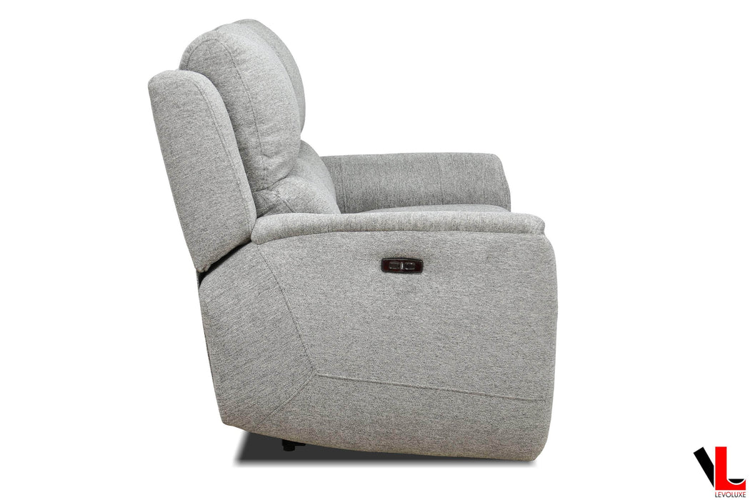 Levoluxe Sofa Set Sentinel 2 Piece Power Reclining Sofa and Loveseat Set with Power Headrest in Tweed Ash Fabric