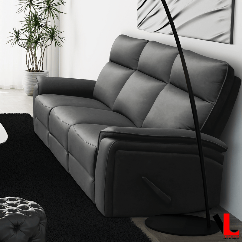 Levoluxe Sofa Set Sereno 2 Piece Reclining Sofa and Loveseat in Jaxxon Smoke