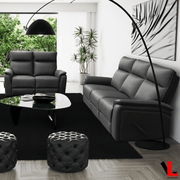 Levoluxe Sofa Set Sereno 2 Piece Reclining Sofa and Loveseat in Jaxxon Smoke