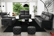Levoluxe Sofa Set Sereno 3 Piece Reclining Sofa, Loveseat and Rocker Chair in Jaxxon Smoke