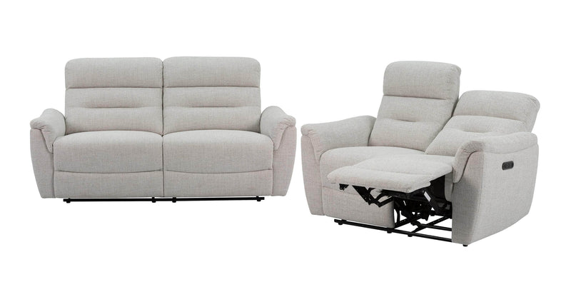 Levoluxe Sofa Set Weave Beige Cain 2 Piece Power Reclining Sofa and Loveseat Set in Weave Fabric - Available in 2 Colours