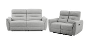 Levoluxe Sofa Set Weave Grey Cain 2 Piece Power Reclining Sofa and Loveseat Set in Weave Fabric - Available in 2 Colours