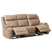Levoluxe Sofa Taupe Brindle 83.5" Leather Match Power Reclining 3 Seater Sofa - Available in 2 Colours