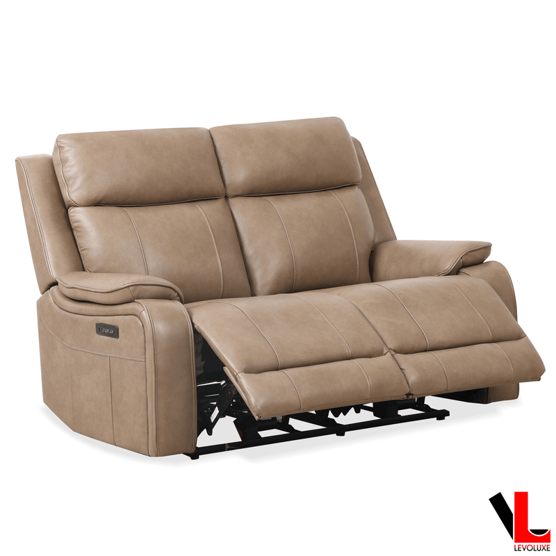 Levoluxe Taupe Brindle 60" Leather Match Power Reclining 2 Seater Loveseat - Available in 2 Colours
