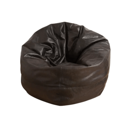 LuxeLoungers Chair Black The Big Pear Leather Bean Bag Chair - Available in 5 Colours