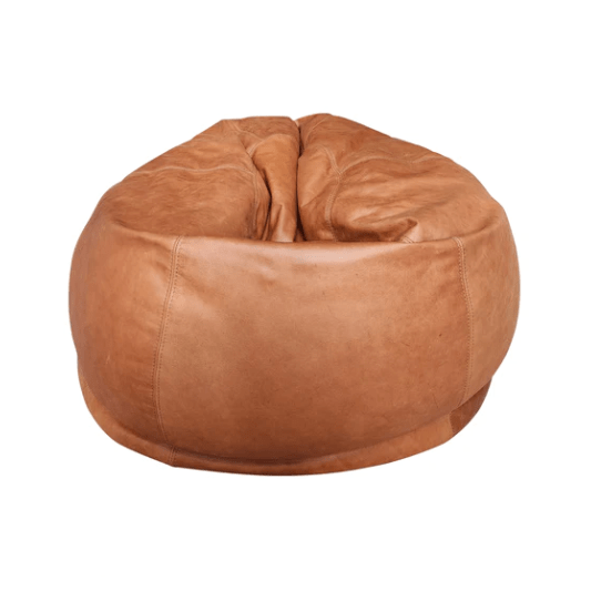 LuxeLoungers Chair Tan The Big Pear Leather Bean Bag Chair - Available in 5 Colours