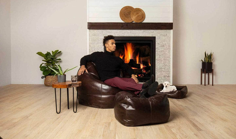 LuxeLoungers Chair The Big Pear Leather Bean Bag Chair - Available in 5 Colours