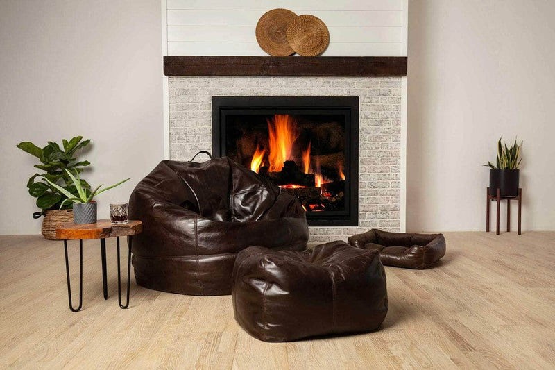 LuxeLoungers Chair The Big Pear Leather Bean Bag Chair - Available in 5 Colours