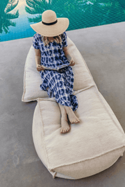 LuxeLoungers Chair The Indulger Bamboo/Wool Bean Bag Chair in Beige