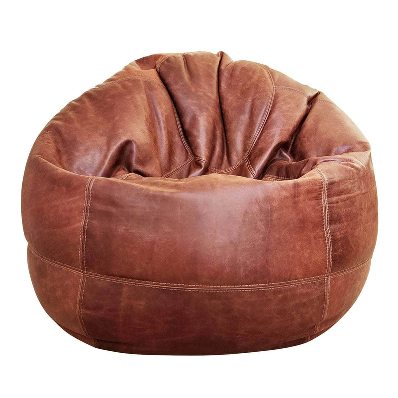 LuxeLoungers Chair Tobacco The Big Pear Leather Bean Bag Chair - Available in 5 Colours