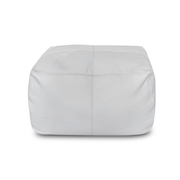 LuxeLoungers Ottoman Armani White The Footsie Leather Bean Bag Ottoman - Available in 5 Colours