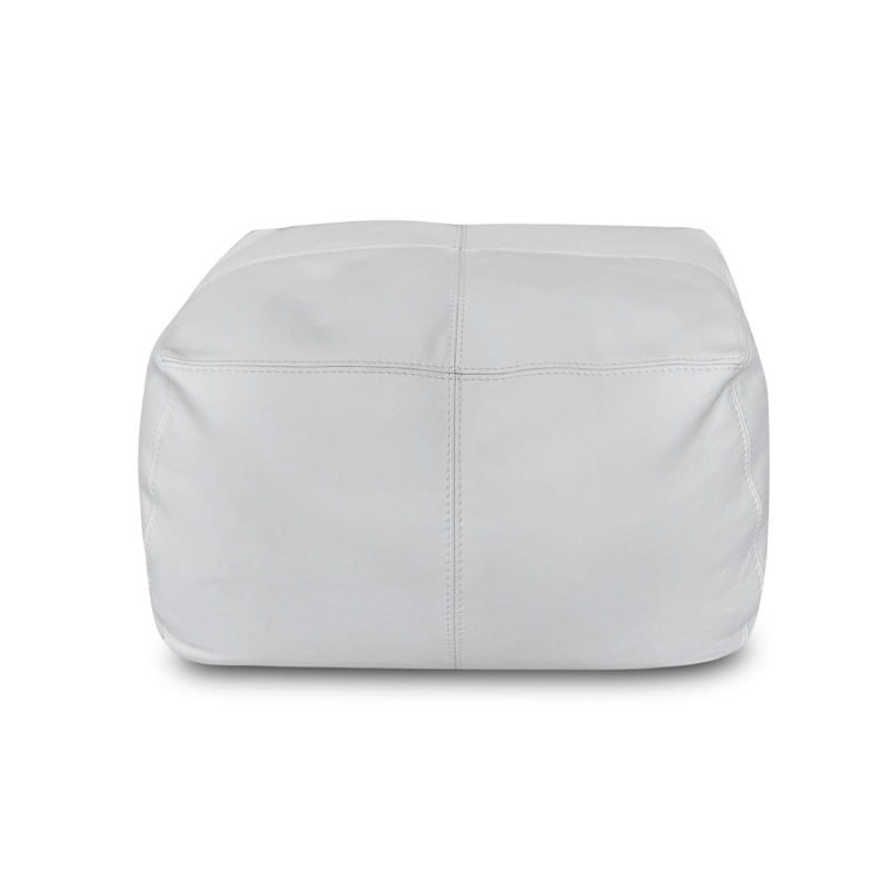LuxeLoungers Ottoman Armani White The Footsie Leather Bean Bag Ottoman - Available in 5 Colours