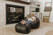 LuxeLoungers Ottoman The Footsie Leather Bean Bag Ottoman - Available in 5 Colours