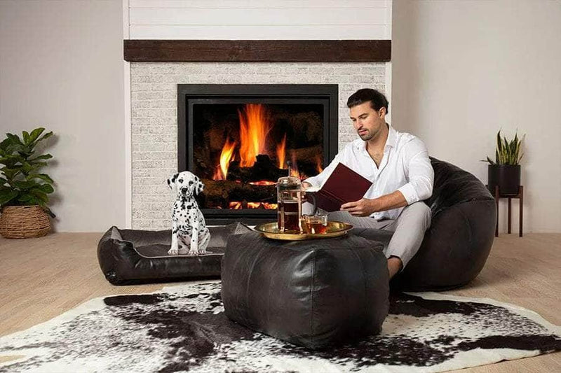 LuxeLoungers Ottoman The Footsie Leather Bean Bag Ottoman - Available in 5 Colours