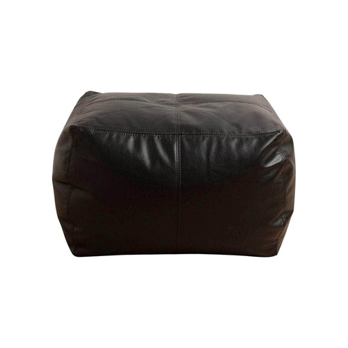 LuxeLoungers Ottoman The Footsie Vegan Leather Bean Bag Ottoman in Black