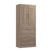 Modubox Armoire Ash Grey Pur 36W Wardrobe with 3 Drawers - Available in 5 Colours