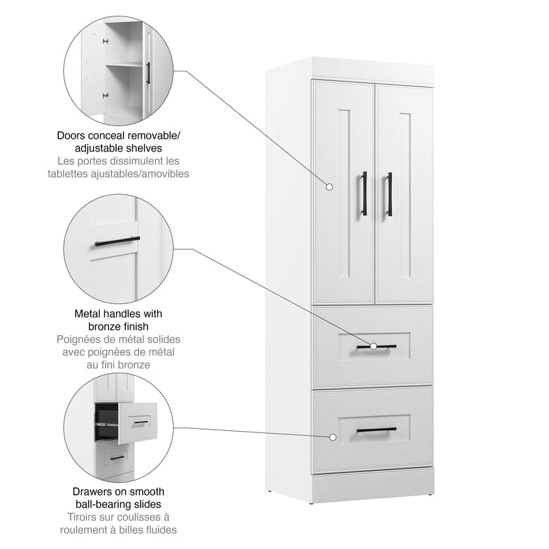 Modubox Armoire Edge 25W Wardrobe in White