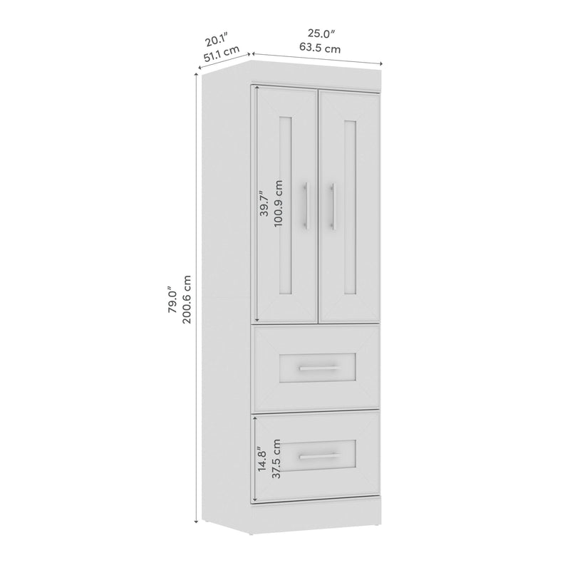 Modubox Armoire Edge 25W Wardrobe in White