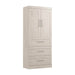 Modubox Armoire Linen White Oak Pur 36W Wardrobe with 3 Drawers - Available in 5 Colours