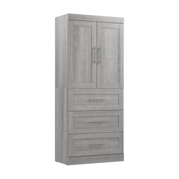 Modubox Armoire Platinum Grey Pur 36W Wardrobe with 3 Drawers - Available in 5 Colours