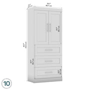 Modubox Armoire Pur 36W Wardrobe with 3 Drawers - Available in 5 Colours