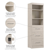 Modubox Bookcase Pur 25” Storage Unit with 3 Drawers - Available in 7 Colours