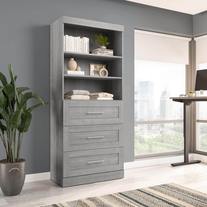 Modubox Bookcase Pur 36” Storage Unit with 3 Drawers - Available in 7 Colours