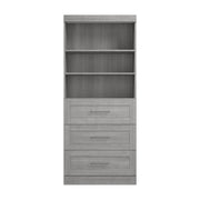 Modubox Bookcase Pur 36” Storage Unit with 3 Drawers - Available in 7 Colours