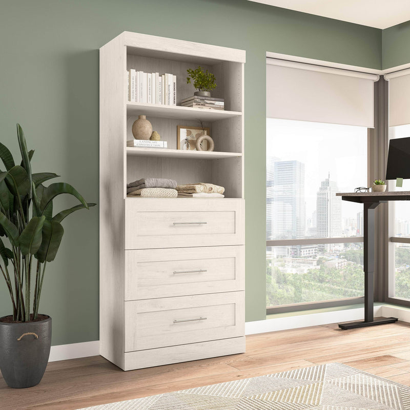 Modubox Bookcase Pur 36” Storage Unit with 3 Drawers - Available in 7 Colours