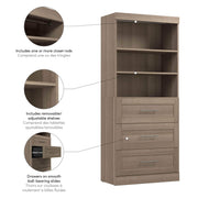 Modubox Bookcase Pur 36” Storage Unit with 3 Drawers - Available in 7 Colours